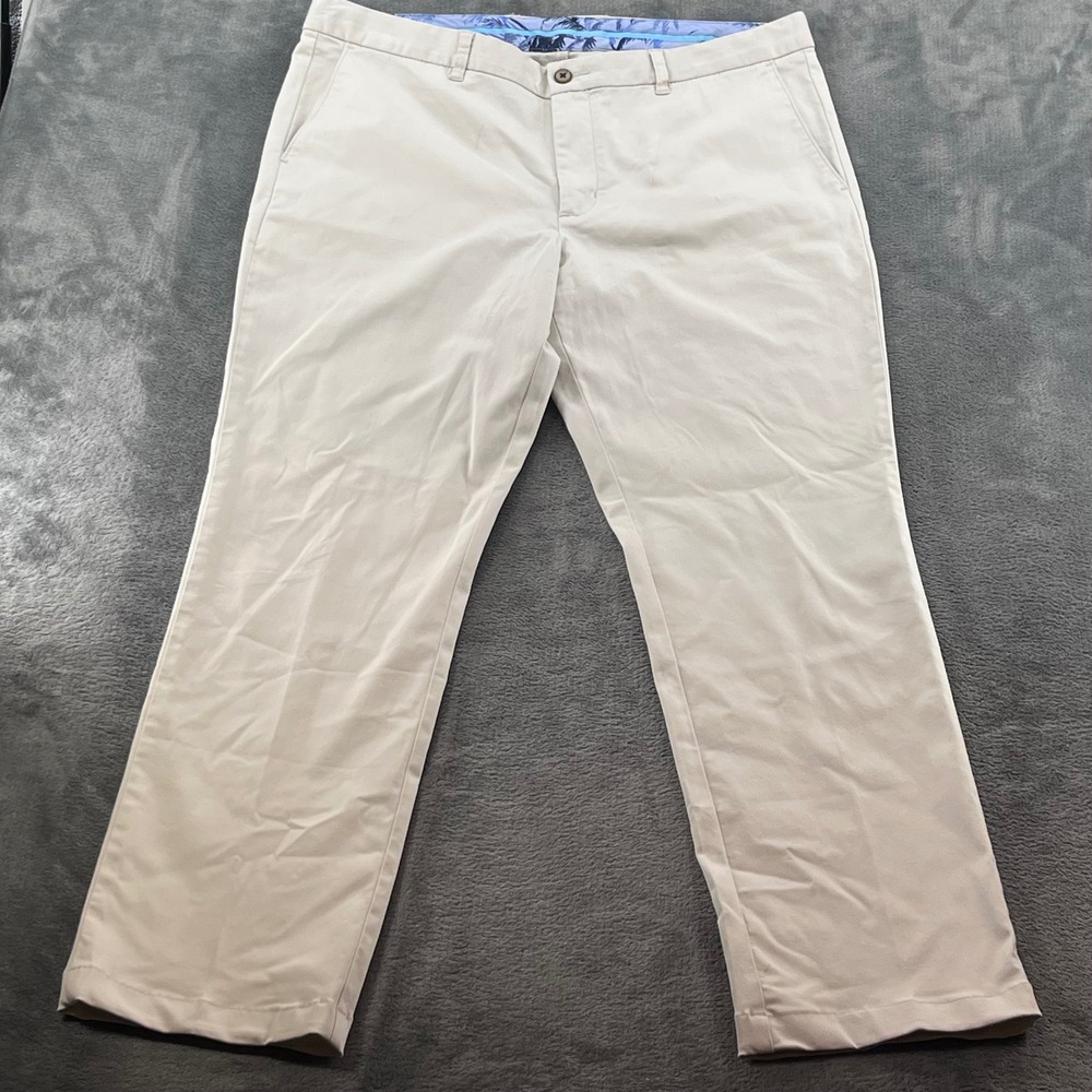 Tommy Bahama Boracay Chino Pants Mens 38x34 Beige Cotton Blend Straight Leg